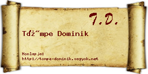 Tömpe Dominik névjegykártya